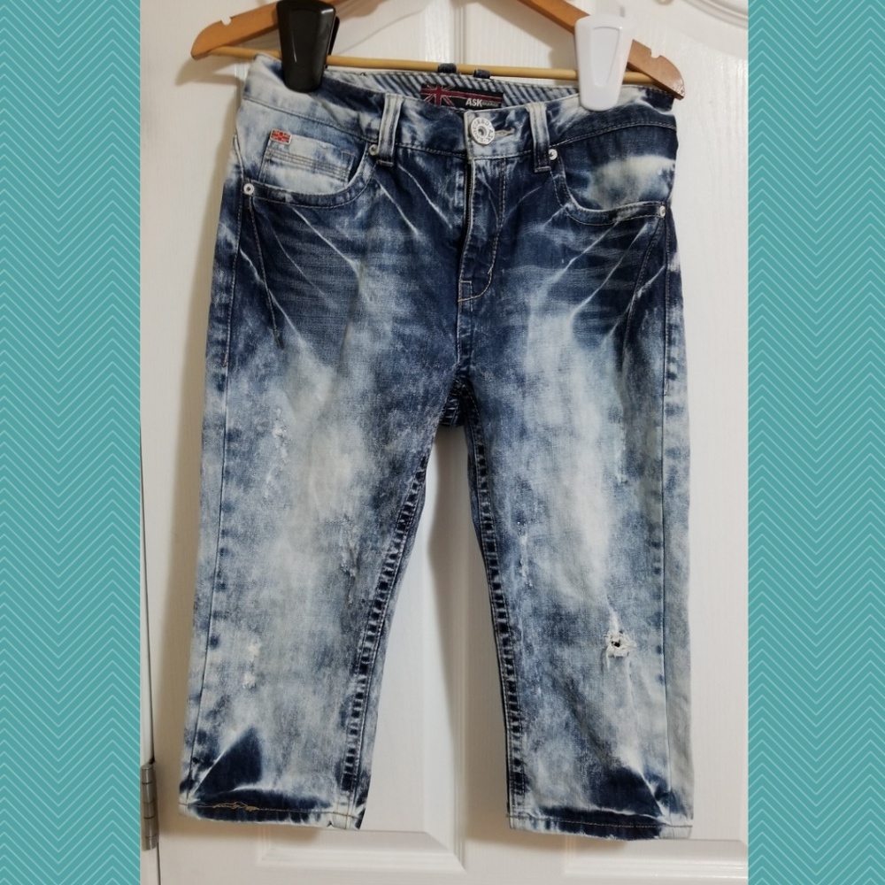 Ask Enquired Acid Wash Jeans Capris | Funky Shorts